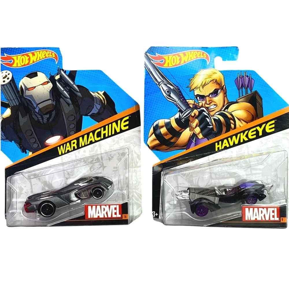 Lot of 2 Hot Wheels Marvel Hawkeye & War Machine‎ Collectible NIP